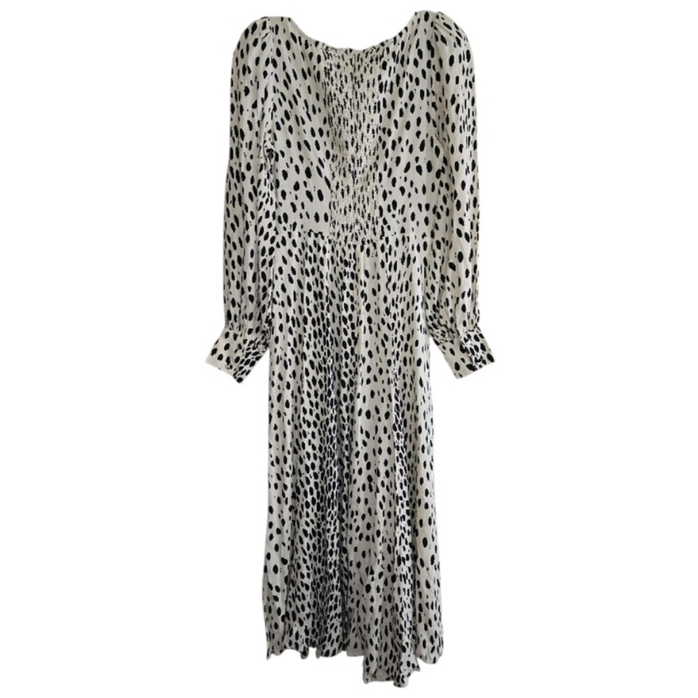 NWOT Reformation Alessi Midi Dress in
Cheetah Print Black White Long Sleeve 0 - Picture 11 of 14